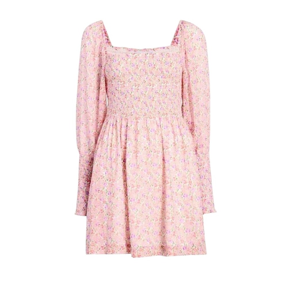 Hill House Home Grace Mini Nap Dress Womens M Pansy Floral Smocked Girlhoodcore
